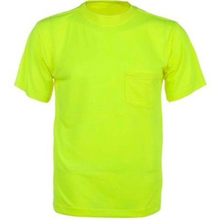 GSS SAFETY GSS Safety 5501 Moisture Wicking Short Sleeve Safety T-Shirt with Chest Pocket - Lime, 2XL 5501-2XL